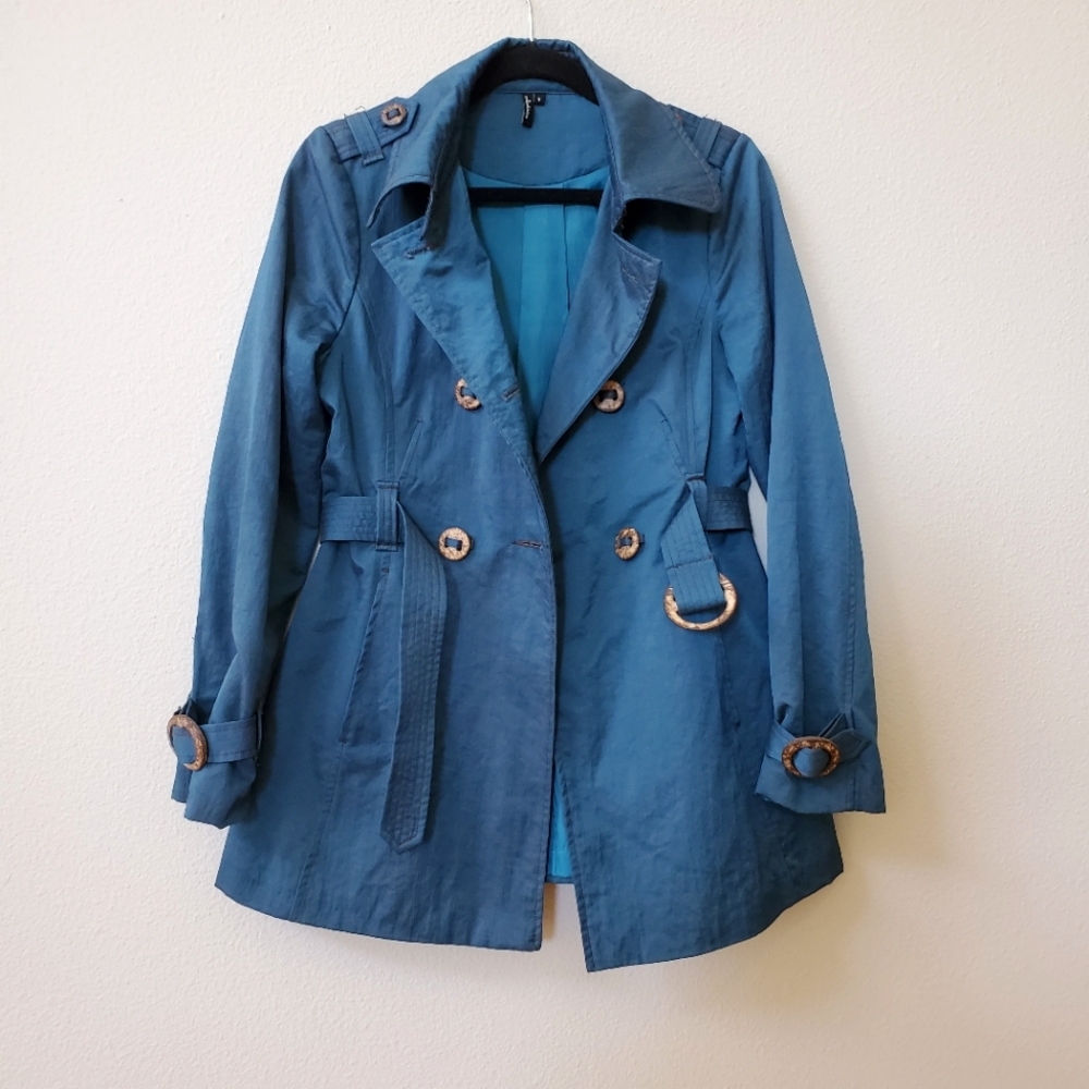 Ambition Teal Belted Trench/Utility Jacket